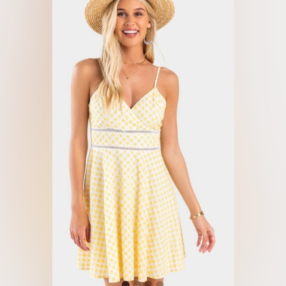 Trixxi Francesca’s dress yellow and white flowers size S